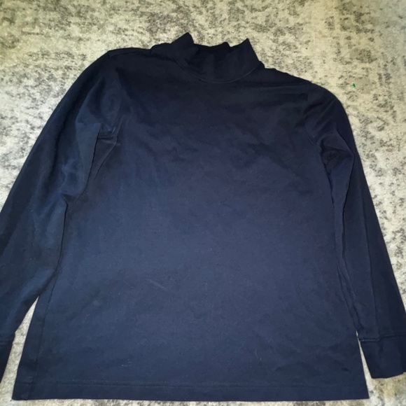 Lands’ End Long Sleeve Mock Neck Top Navy Blue Size: Medium - Picture 1 of 3